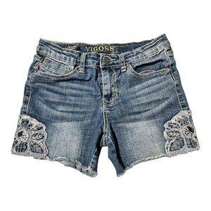 Vigoss Blue Acid Wash Denim Shorts